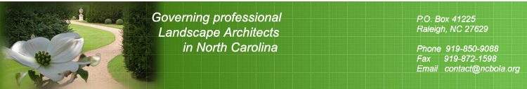 Governing professional Landscape Architects in North Carolina